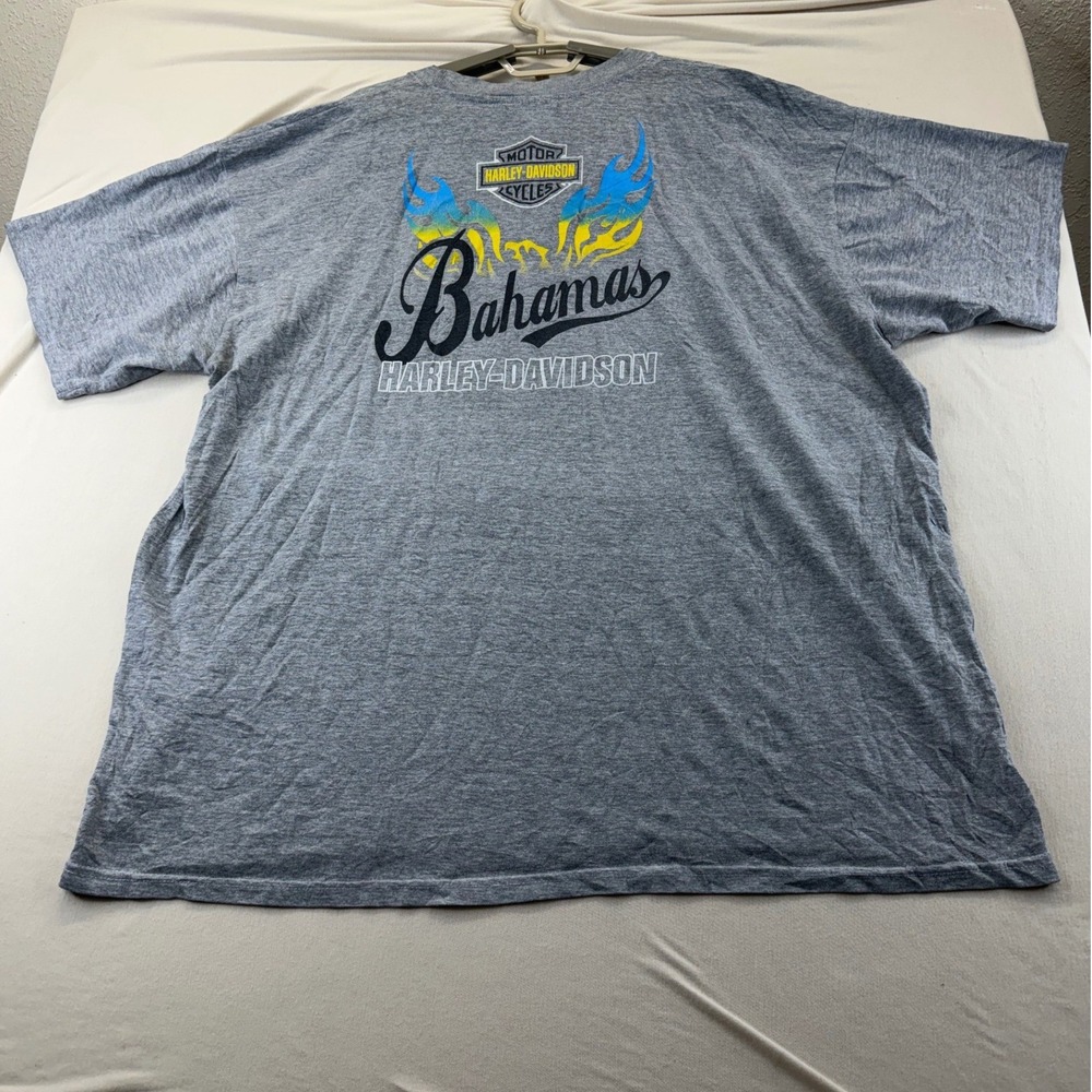 Harley-Davidson T-Shirt Mens XXXL Gray Bahamas Graphic Logo Short Sleeve Cotton - Picture 9 of 11
